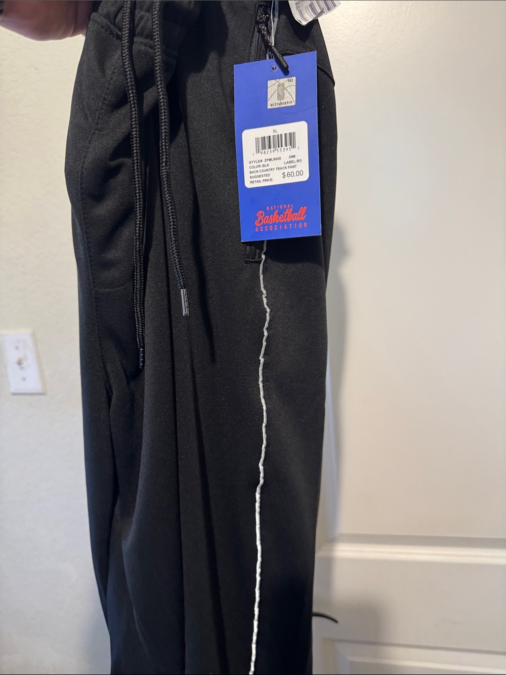 NBA joggers pants Black Sweatpants with Drawstring